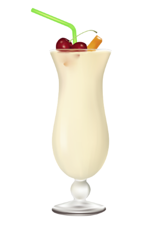 a milkshake with cherries